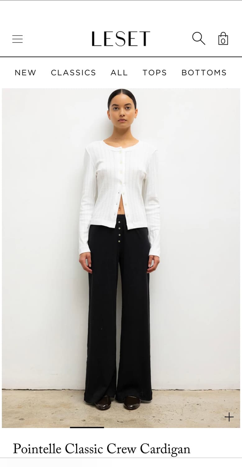 Leset- Pointelle Classic Crew Cardigan 상품이미지2