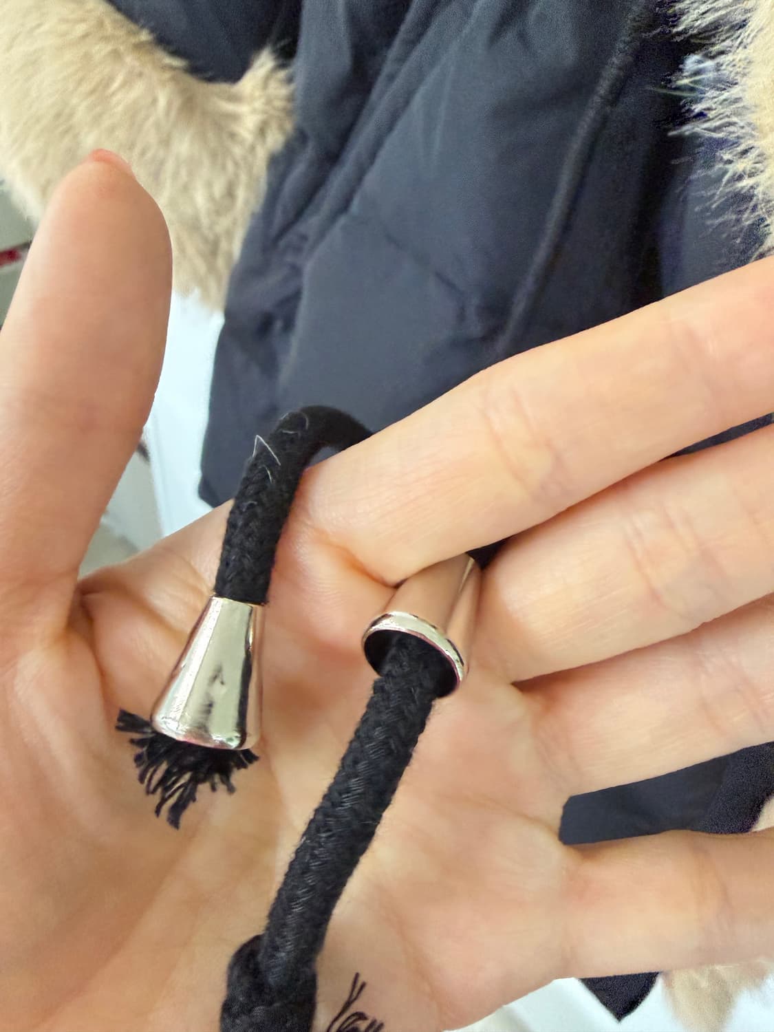 새상품 100덕다운 빅카라 스트링 패딩 F 상품이미지6