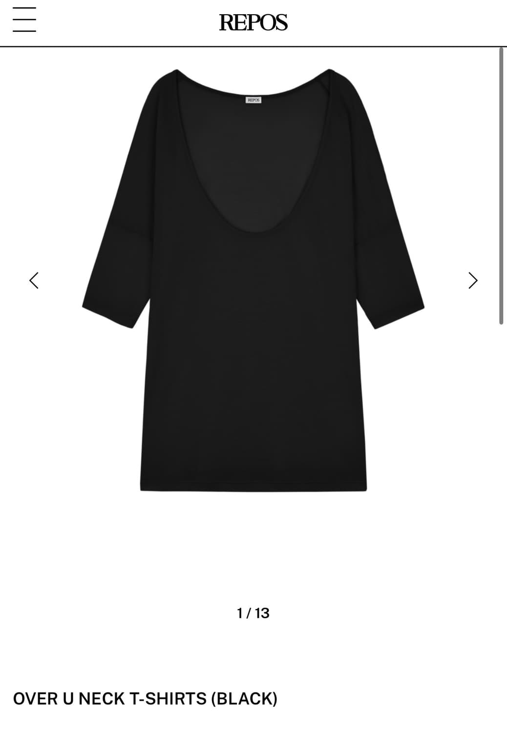 OVER U NECK T-SHIRTS (BLACK) 상품이미지1