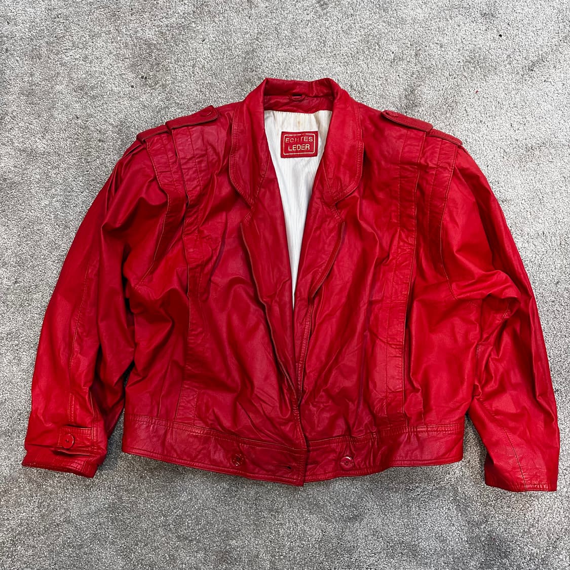 빈티지 양가죽 레드 크롭자켓L 상품이미지9