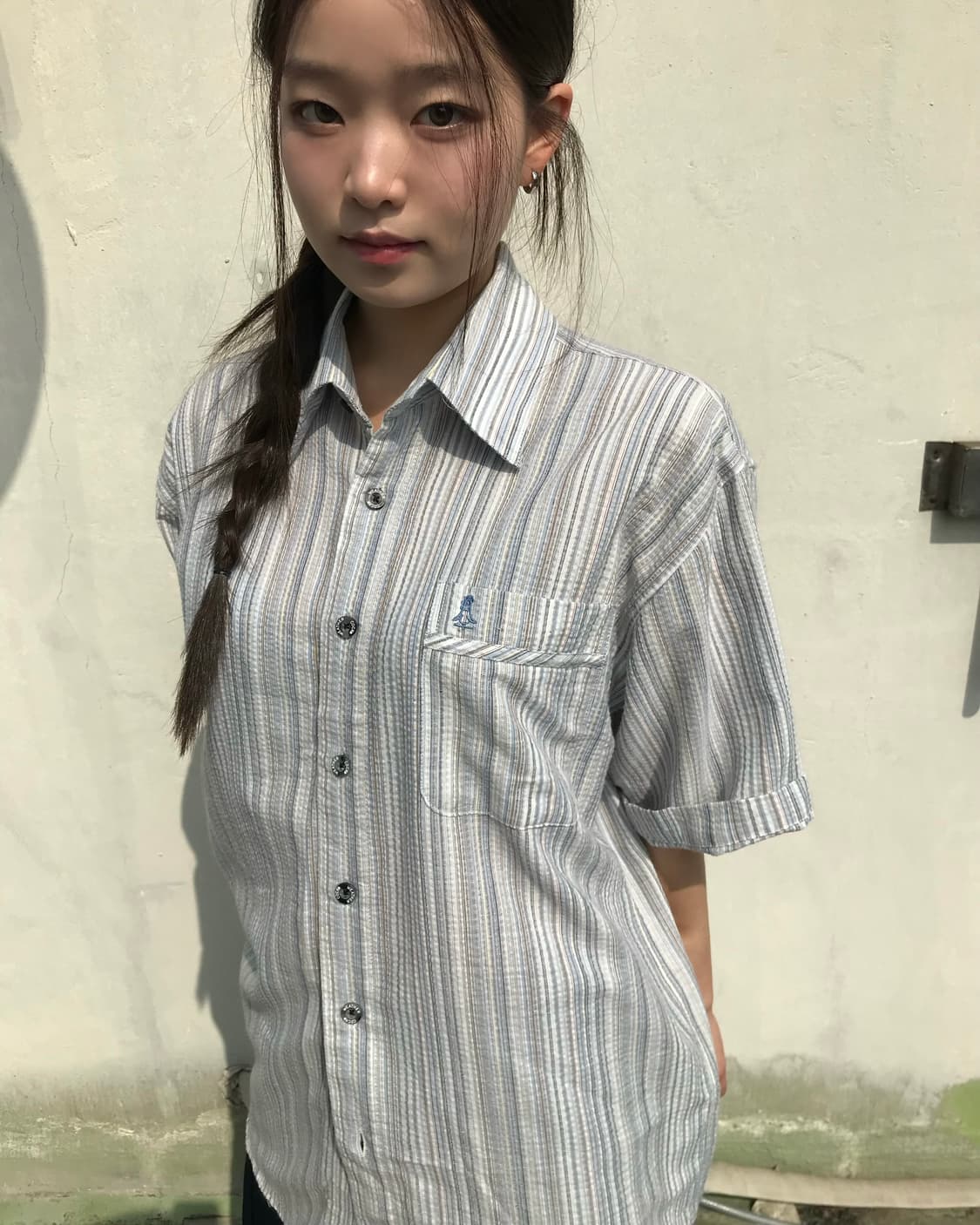 스트라이프 펭귄 포켓 셔츠 상품이미지3