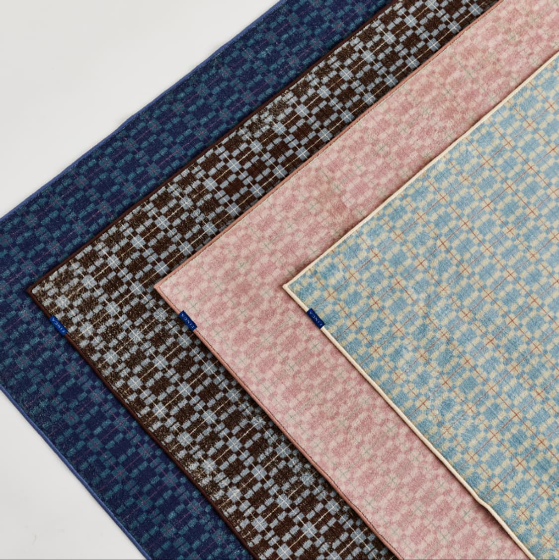 Finca 러그 패브릭 핸드룸 체크 브라운 L사이즈(150*200) 상품이미지3