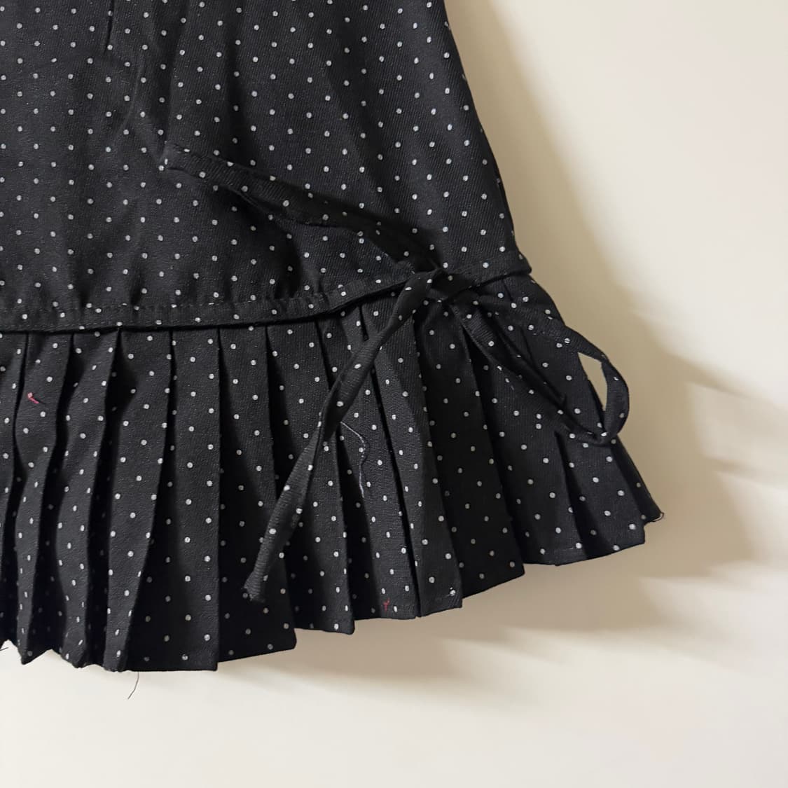 새상품 여자 도트 플리츠 미니스커트 (블랙) M 상품이미지3