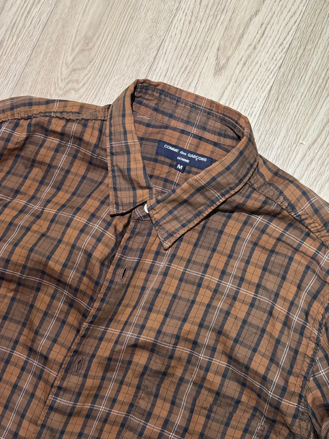 꼼데가르송 옴므 90s 체크 셔츠 브라운 상품이미지2