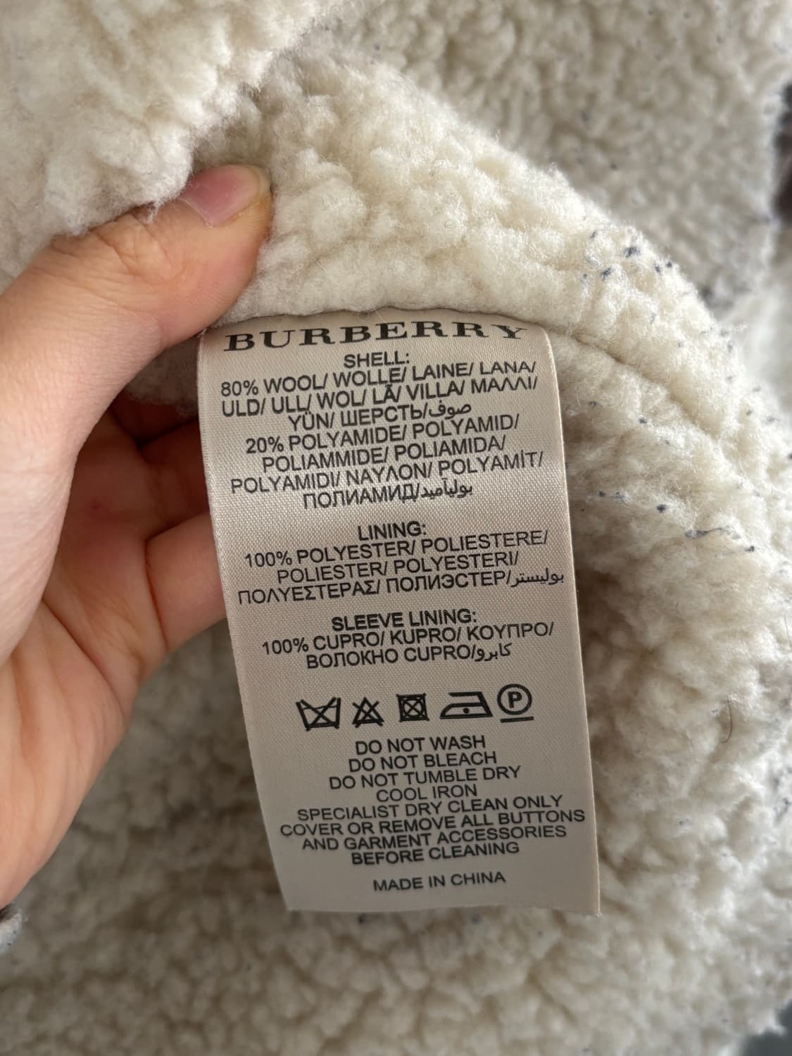 Burberry 버버리 브릿 체크 시어링 양모 무스탕 상품이미지10