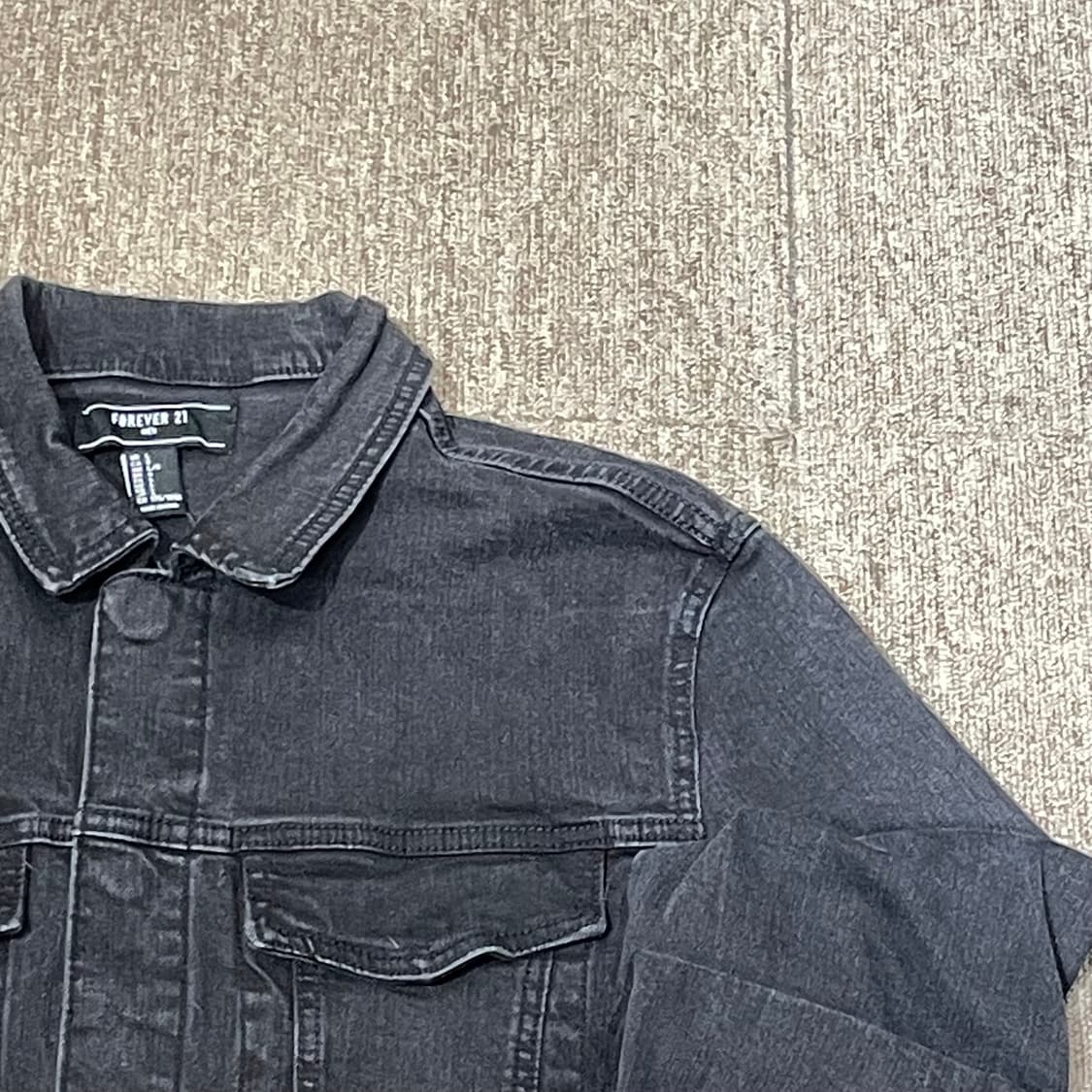(L) Forever 21 빈티지 블랙 데님 자켓 상품이미지5