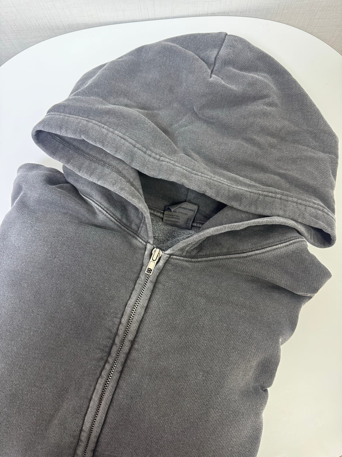 가먼트 워싱 크롭 후드 집업 상품이미지1