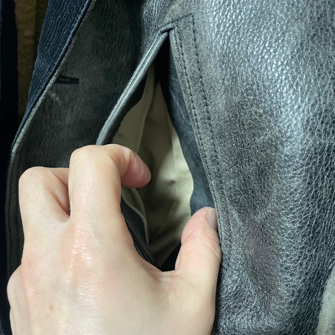 폴로 랄프로렌 여성 시어링 가죽 카 코트 M 상품이미지5