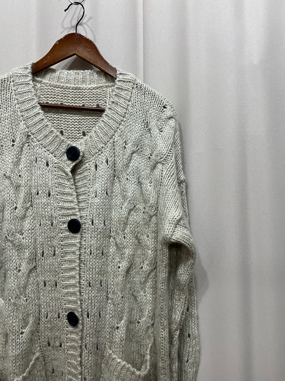 빈티지 여성 케이블 니트 롱 가디건 상품이미지3