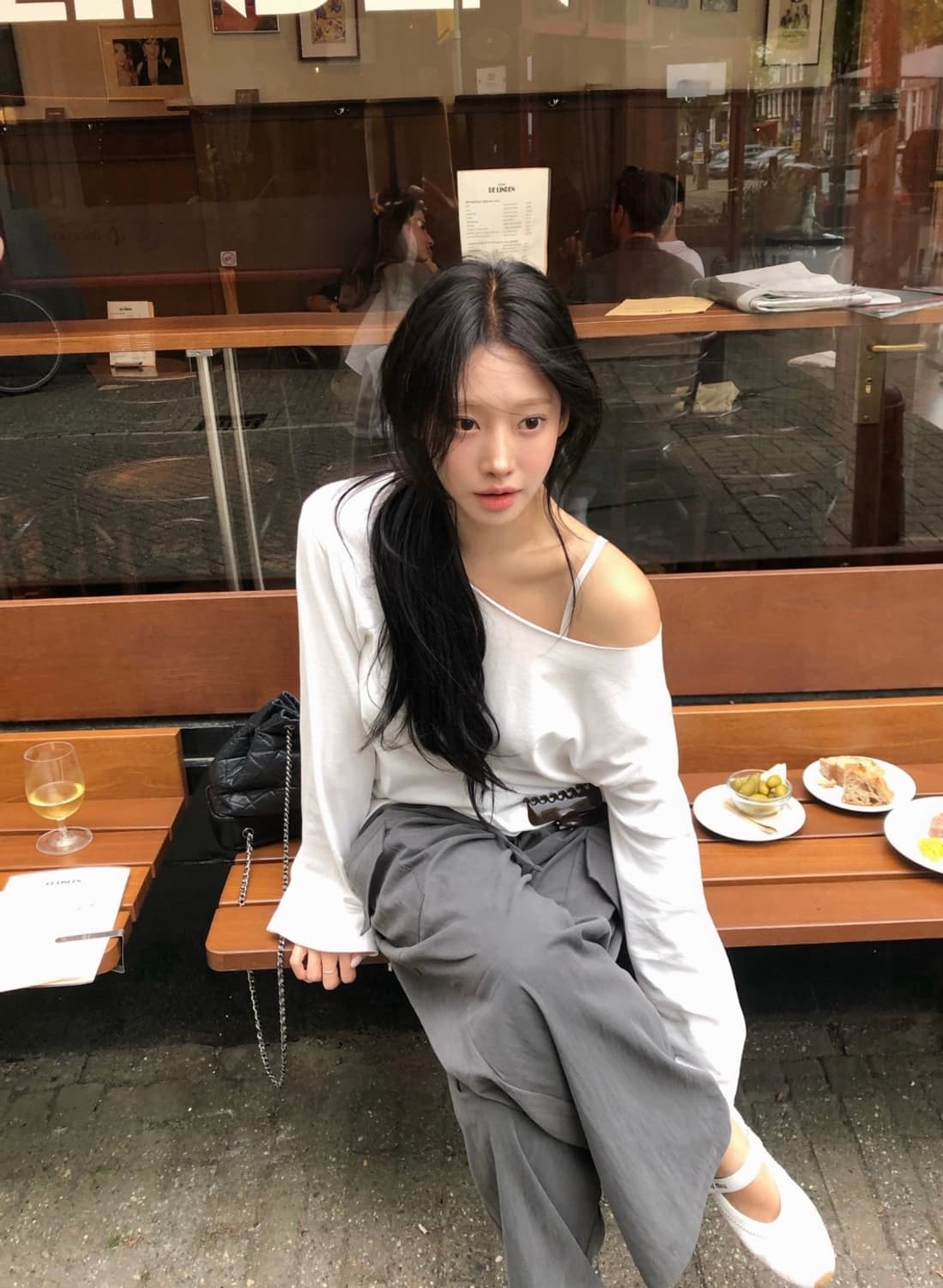 [한정]리즈 leeds 지젤 언발 티 아이보리 ivory 오프숄더 상품이미지2