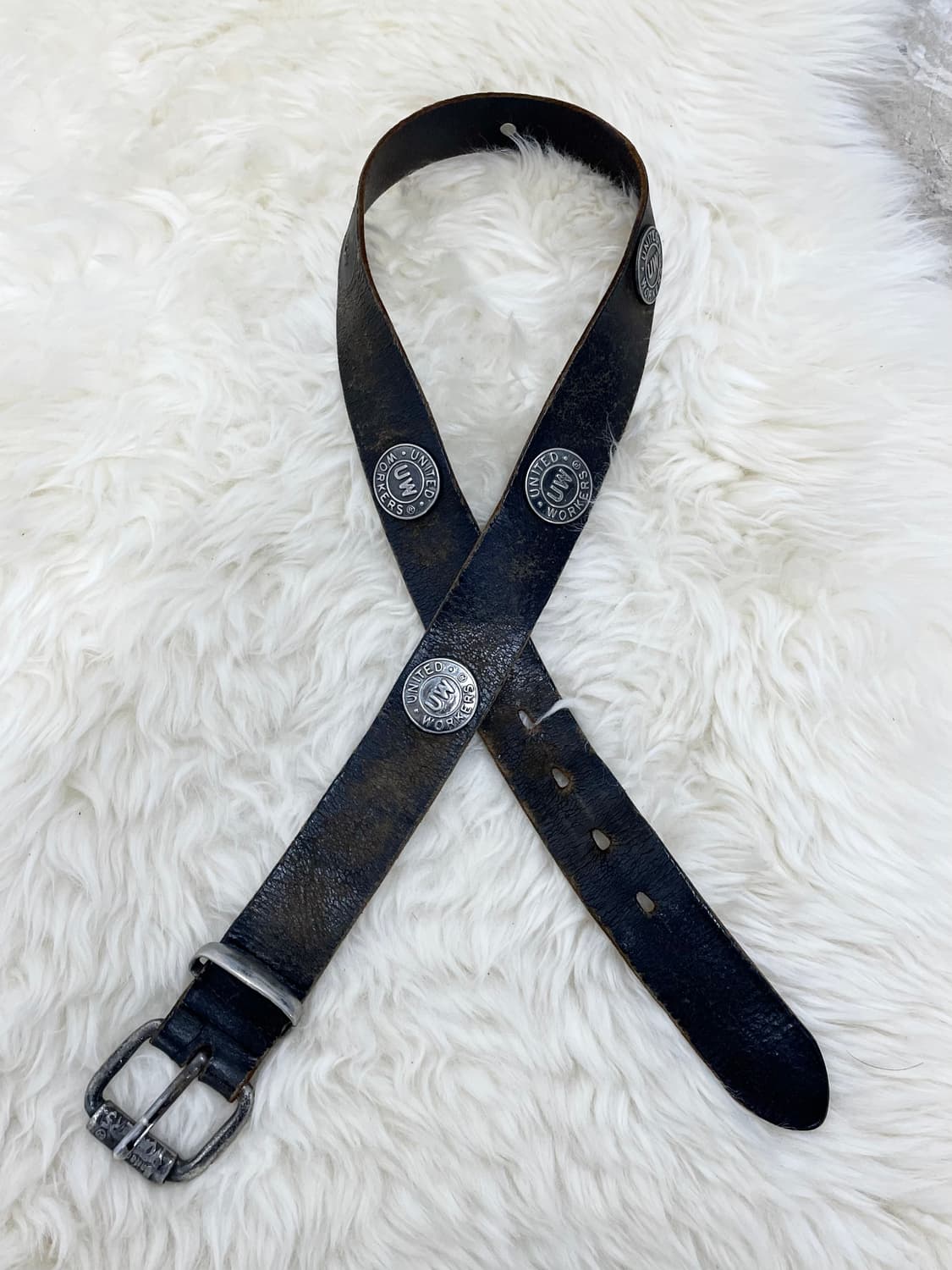 리얼레더 빈티지 스터드 버클 벨트 상품이미지1