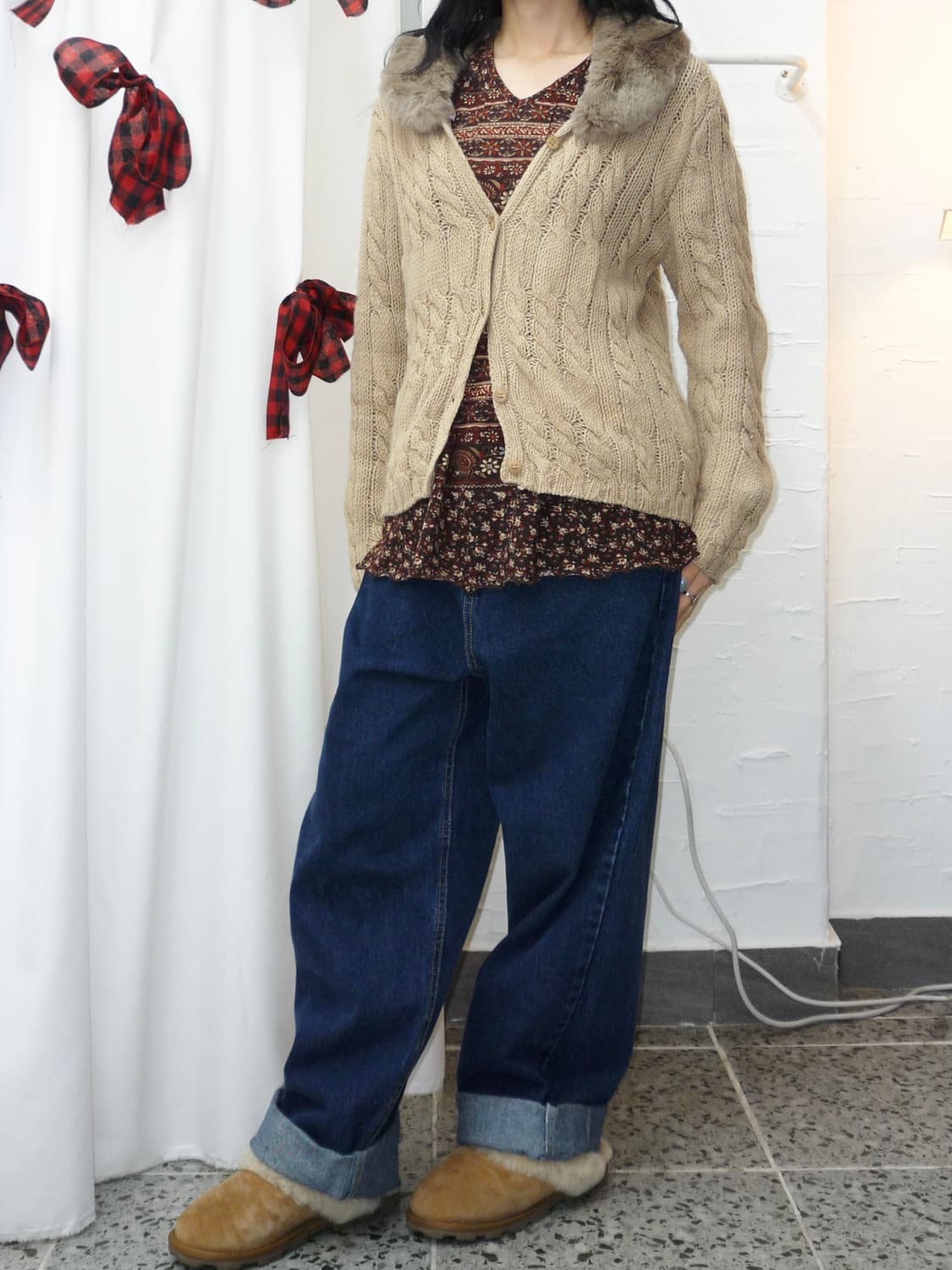 honey camel cozy cardigan 상품이미지2