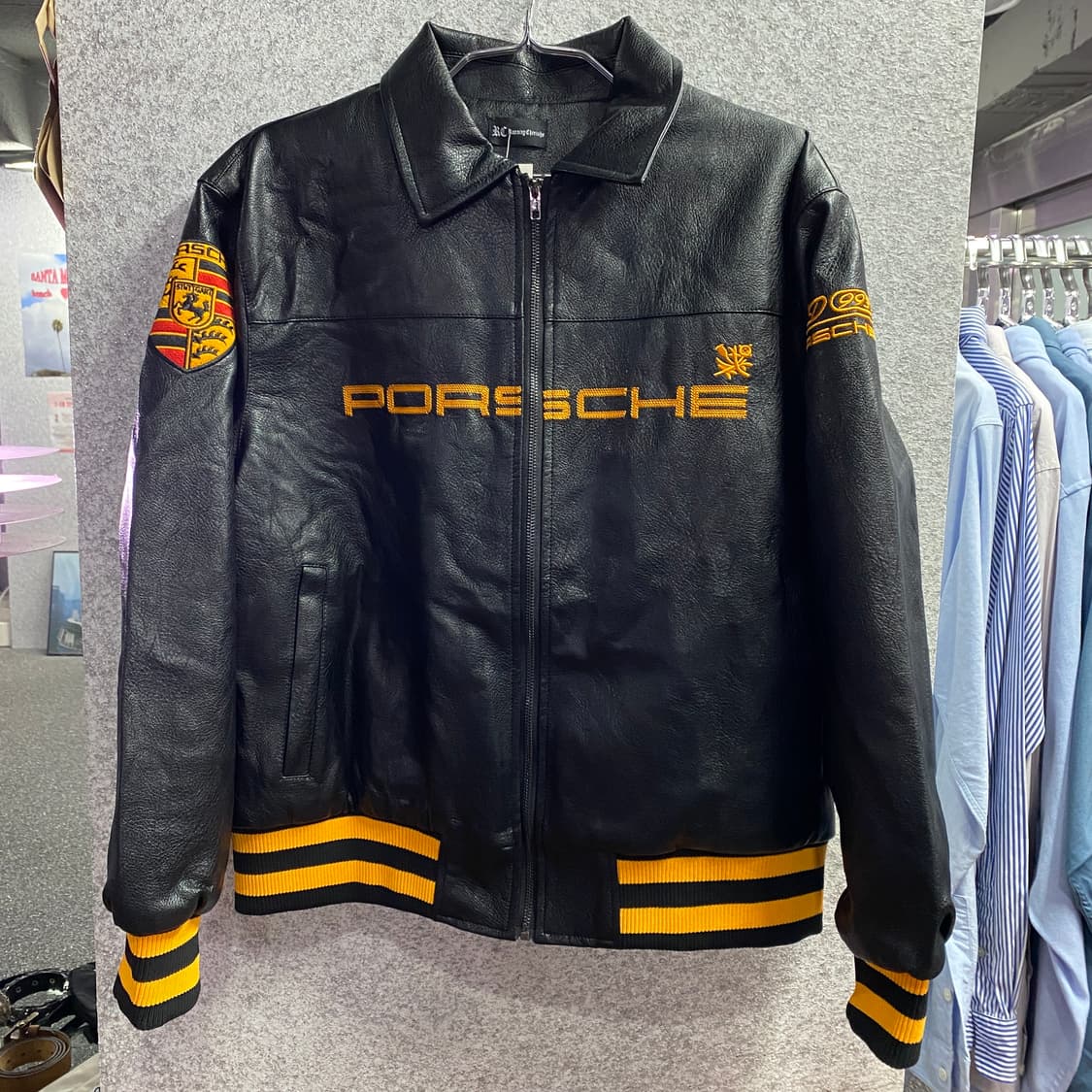 포르쉐 빅패치로고 레더자켓 B3618 상품이미지2