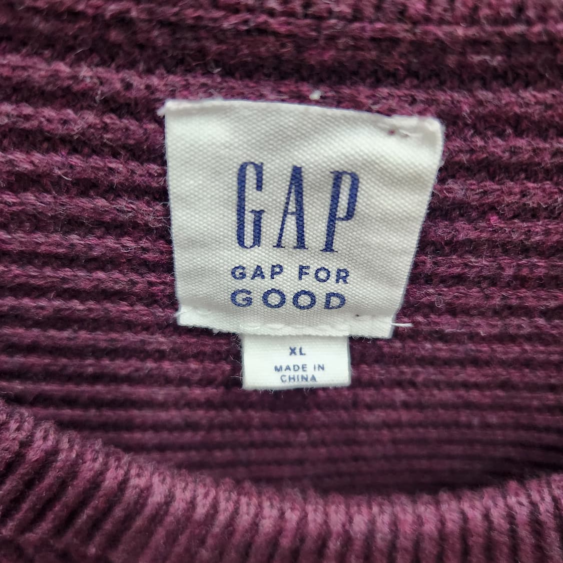 GAP 갭 버건디 코튼 니트 XL(XL) 상품이미지4