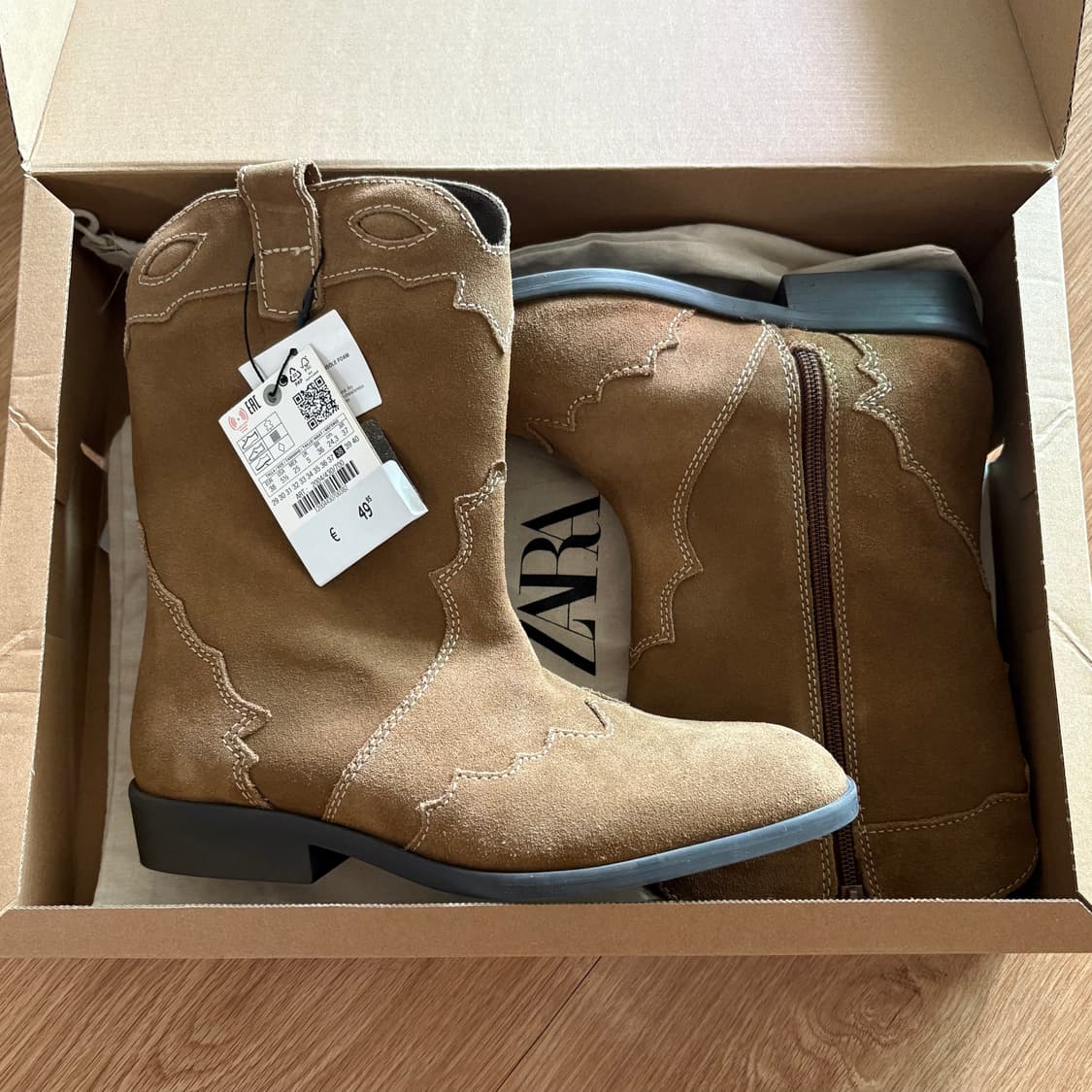 ZARA 자라 카우보이 웨스턴 앵클 부츠 상품이미지4