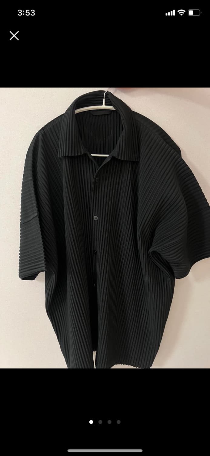 옴므플리세 반팔 셔츠 검정 2 상품이미지1