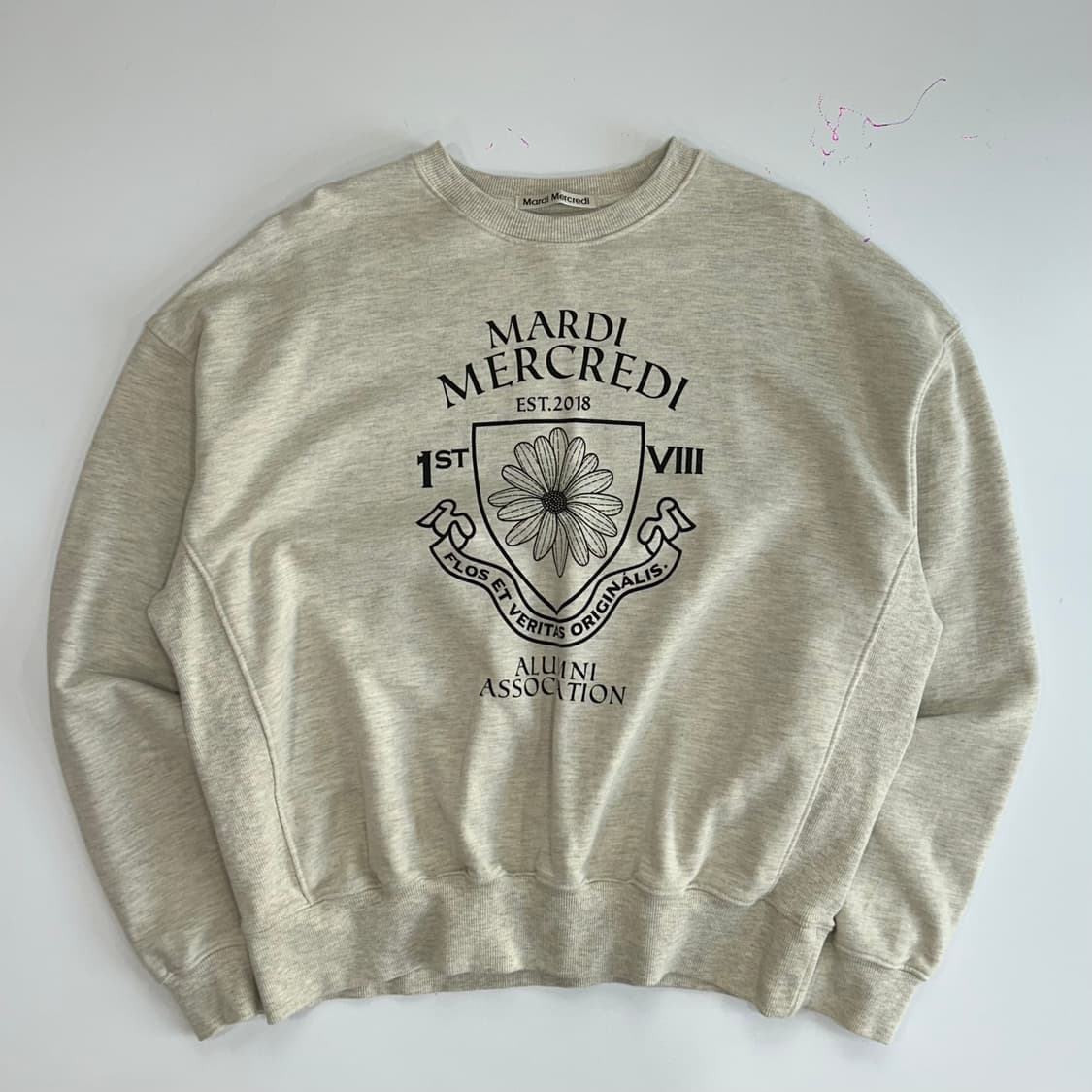 Mardi mercerdi 마르디메크르디 블랙 로고 멜란지 맨투맨  상품이미지3