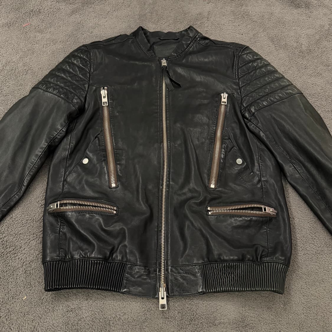 [ 정품/L ] 올세인츠 블랙 양가죽 라이더 자켓 상품이미지3