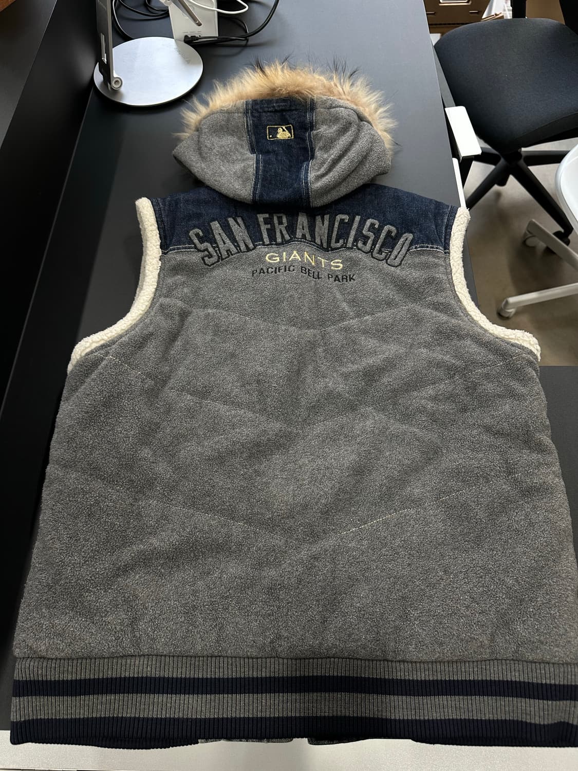 MLB 울프죠 양털 데님 패딩베스트 상품이미지7