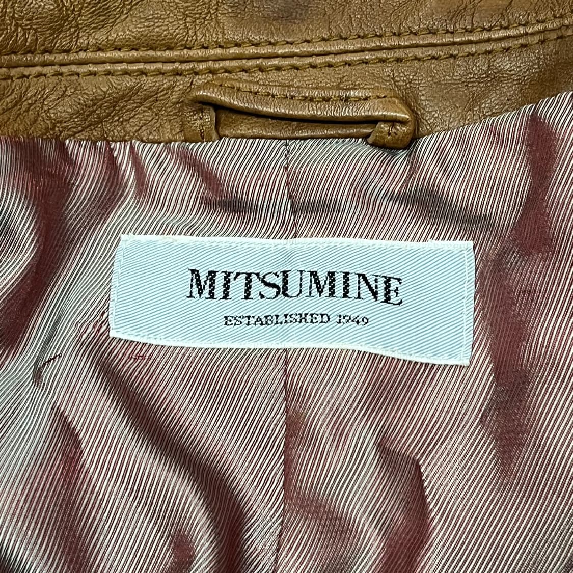 [정품/M] MITSUMINE 브라운 가죽 자켓 b17 상품이미지5