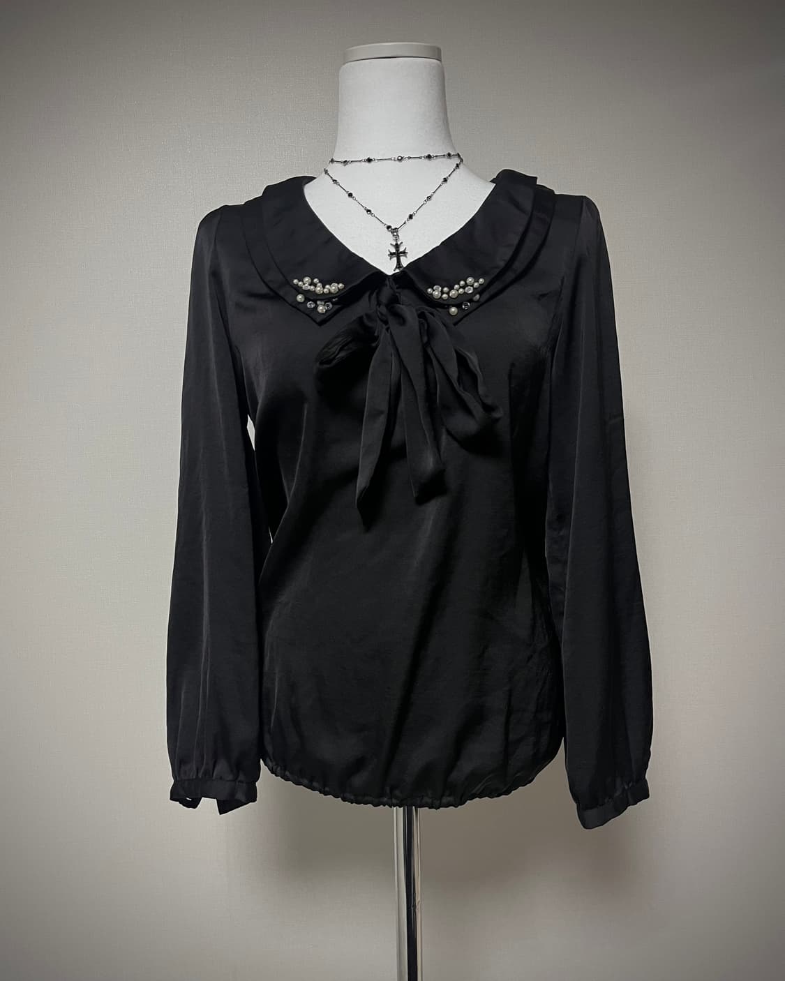 오네갸루 로맨틱 큐빅 리본탑 고스 고딕 상품이미지2