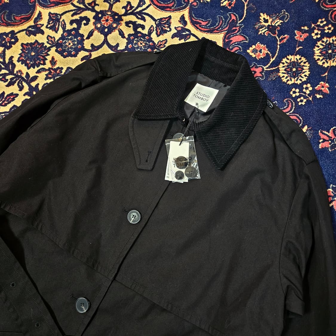 (새상품) 스튜디오톰보이 22ss 코듀로이 카라넥 맥시 벨티드 코트 상품이미지4