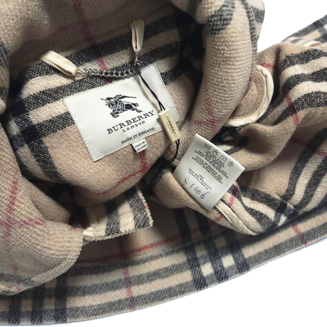 버버리 런던 00s 노바 체크 후드 더플 코트 상품이미지9
