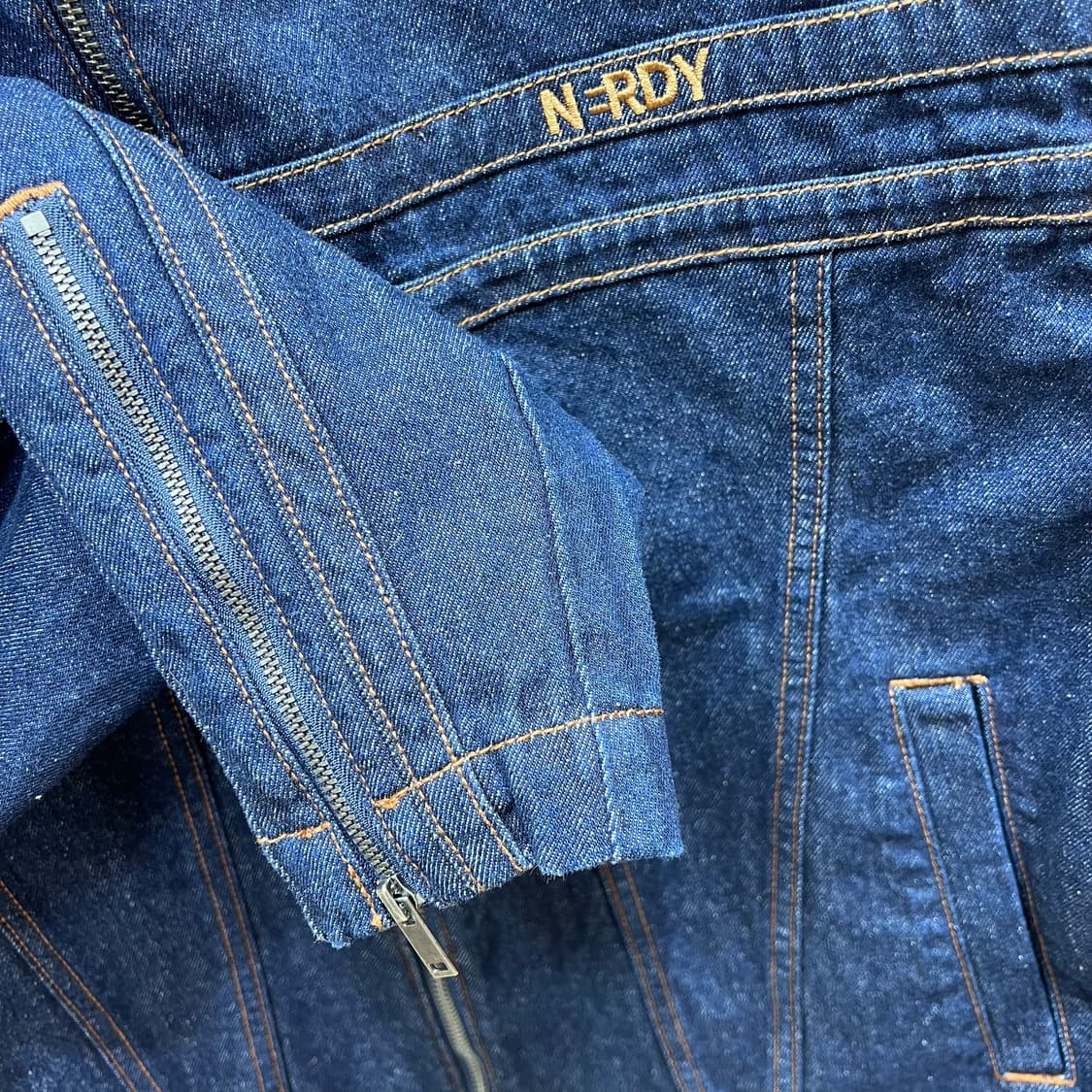 널디 유니 NY 데님 바이커 자켓(남녀공용) 상품이미지6