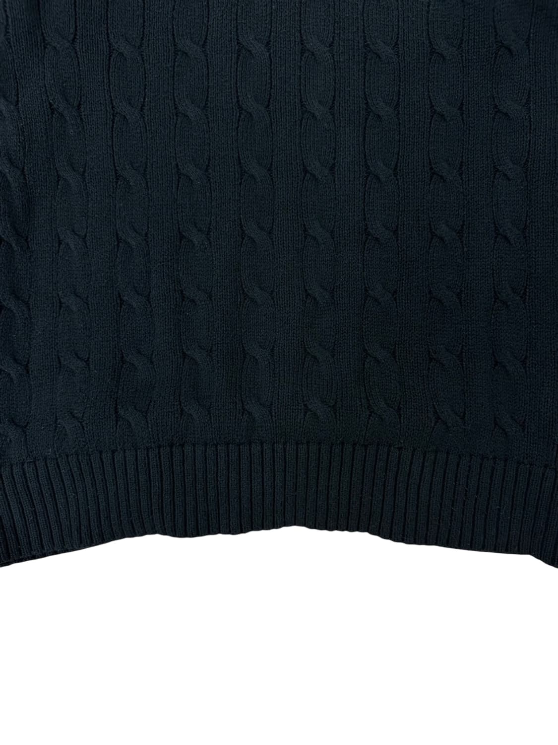 폴로 케이블 꽈배기 니트 블랙 (M) 상품이미지4