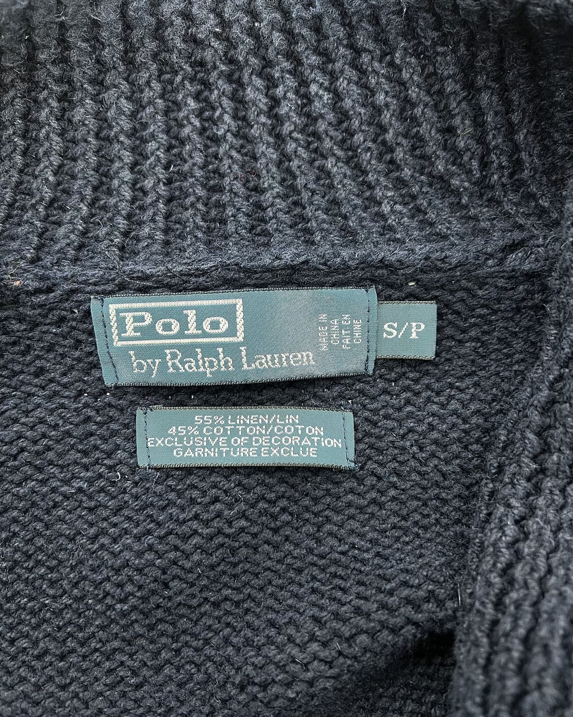 폴로 랄프로렌 네이비 숄카라 토글 리넨 블렌드 니트 가디건 상품이미지7