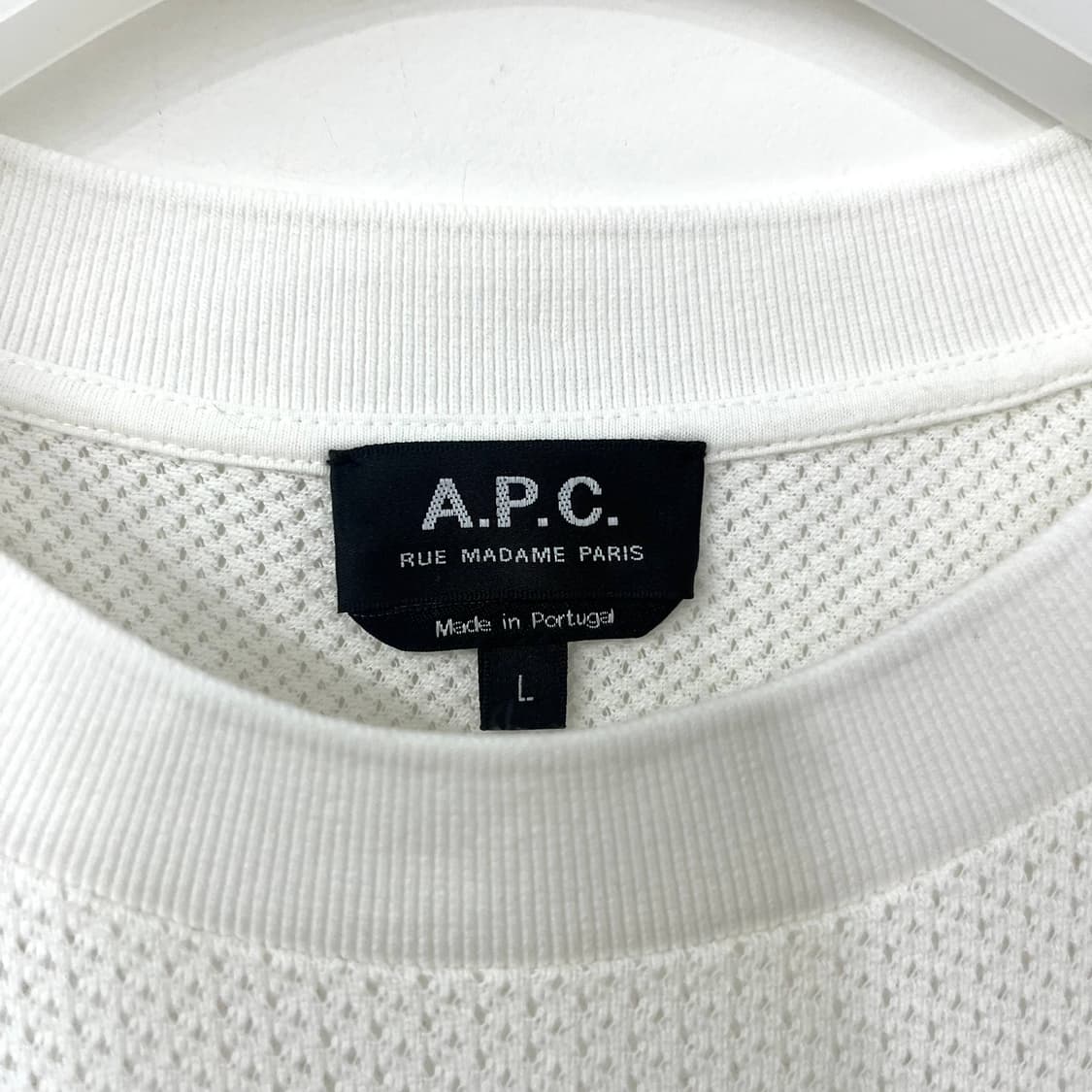 A.P.C. 아페쎄 로고 메쉬 화이트 반팔 티셔츠 상품이미지6