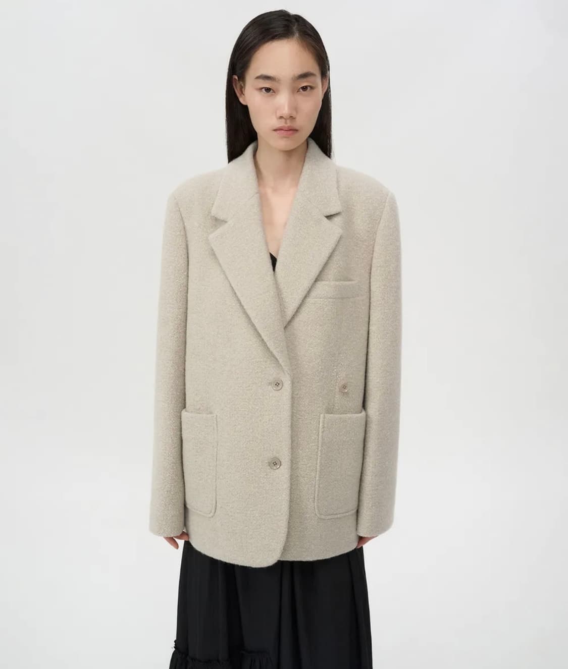 새상품) 인사일런스 우먼 부클 투웨이 자켓 베이지 m 상품이미지1