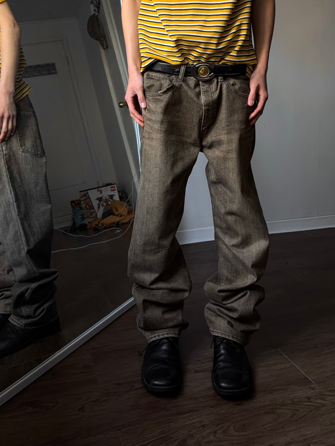 Bobson Chessking 워시드 스트레이트 진 상품이미지5