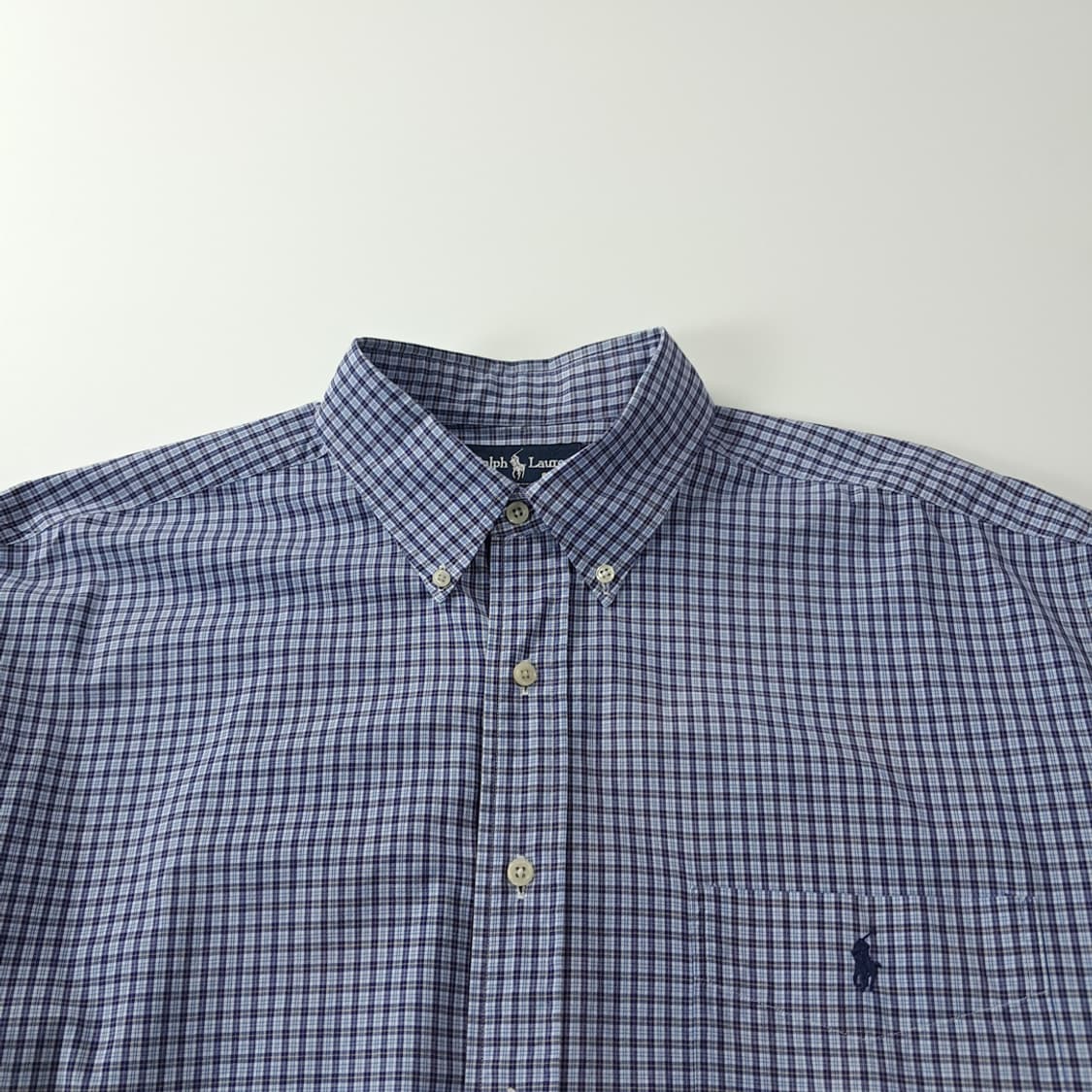 CK263 XL 폴로 90s 미국판 블레어 스몰 타탄체크 블루 셔츠 남 상품이미지2