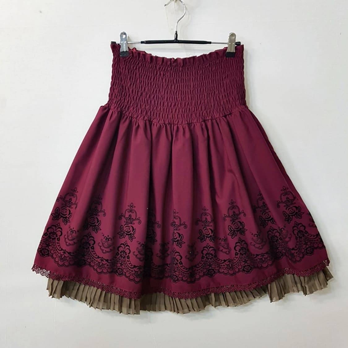 axes femme 밴딩 스커트 버건디 상품이미지3