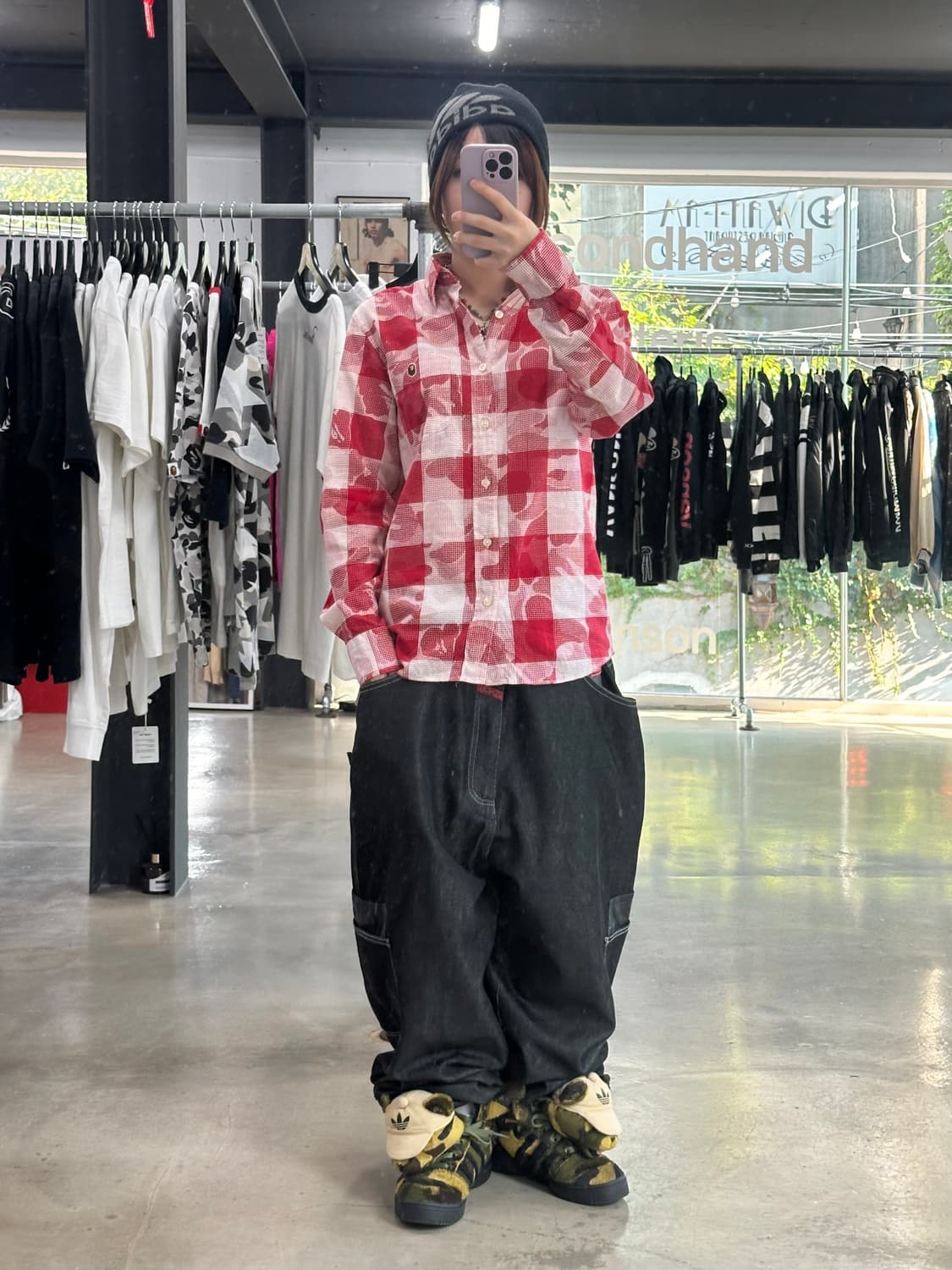 베이프 에이프 긴팔 체크셔츠 상품이미지2