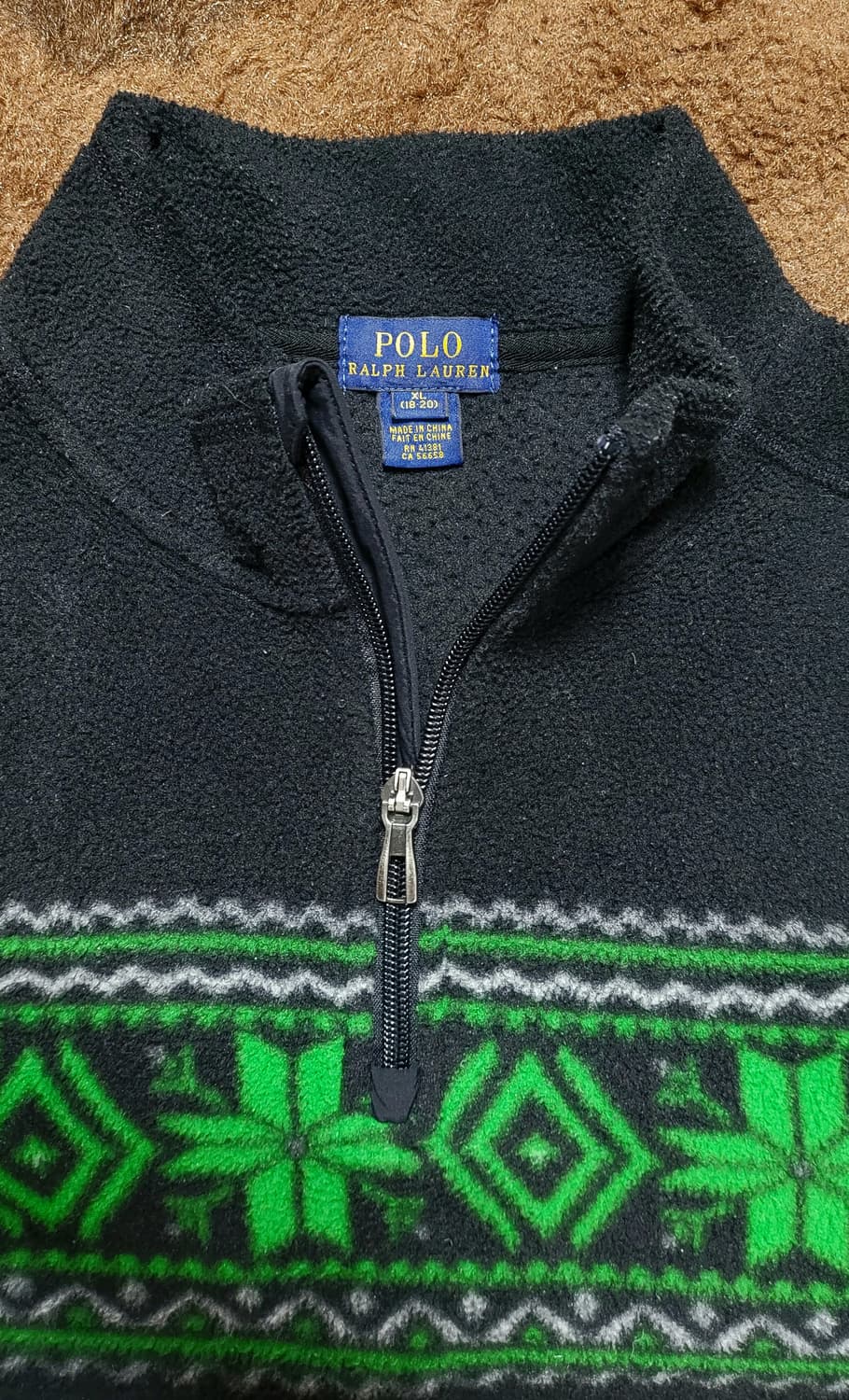 폴로 랄프로렌 노르딕 패턴 남녀공용 반집업 플리스(S~M) 상품이미지4