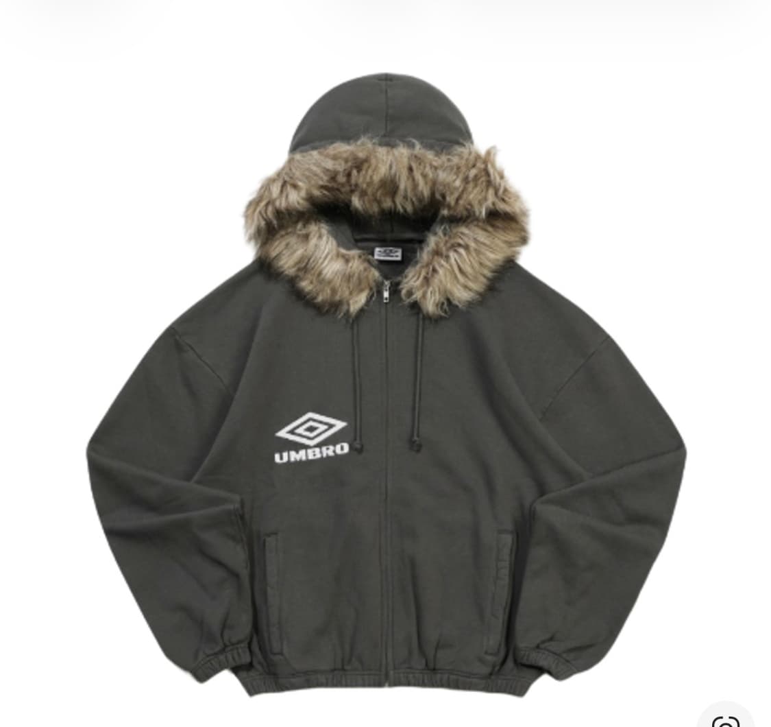 [새상품 XL]엄브로 x 슬램잼 퍼 마스크 후드 집업 다크 그레이 상품이미지1