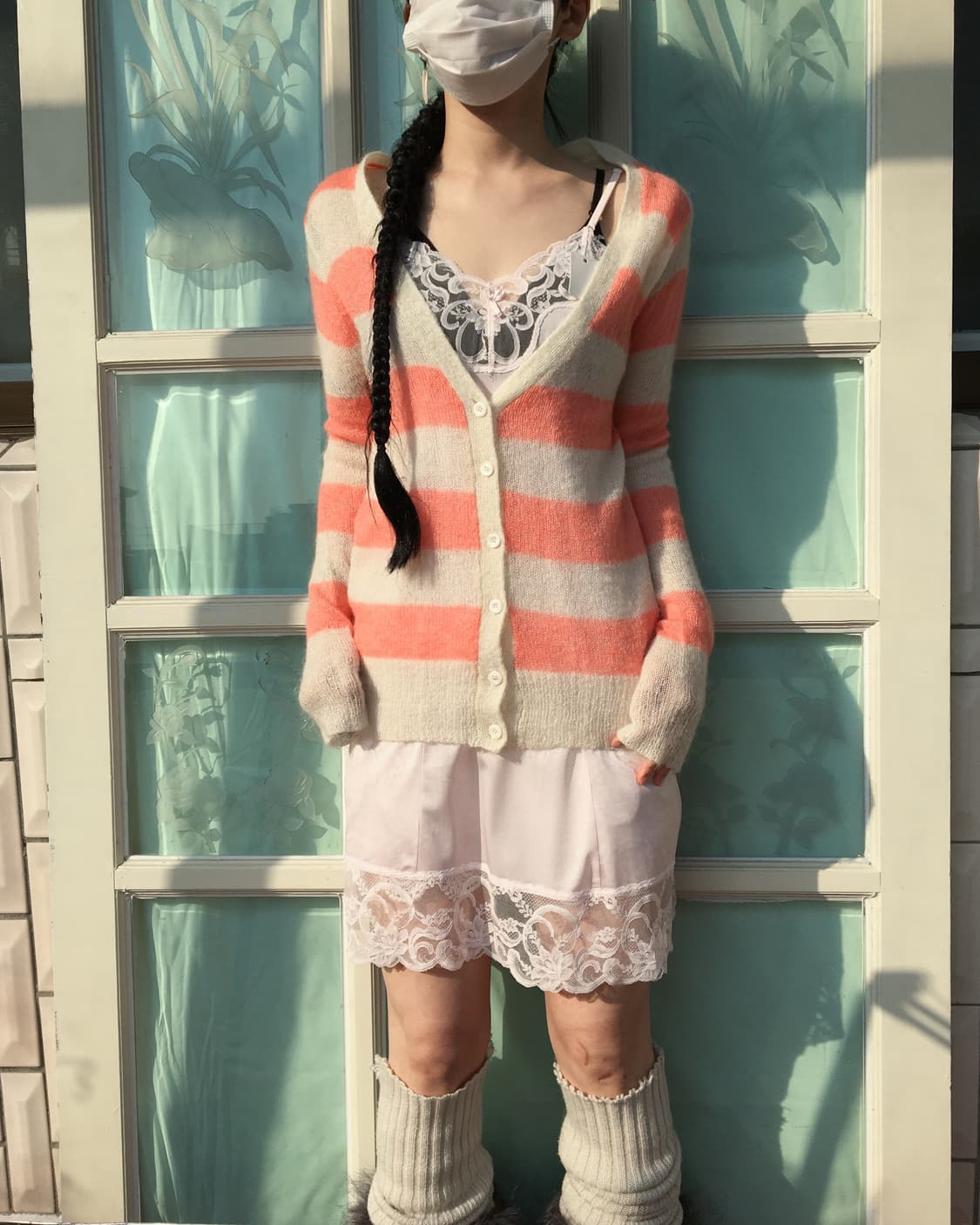 Stripe pattern knit cardigan 상품이미지1