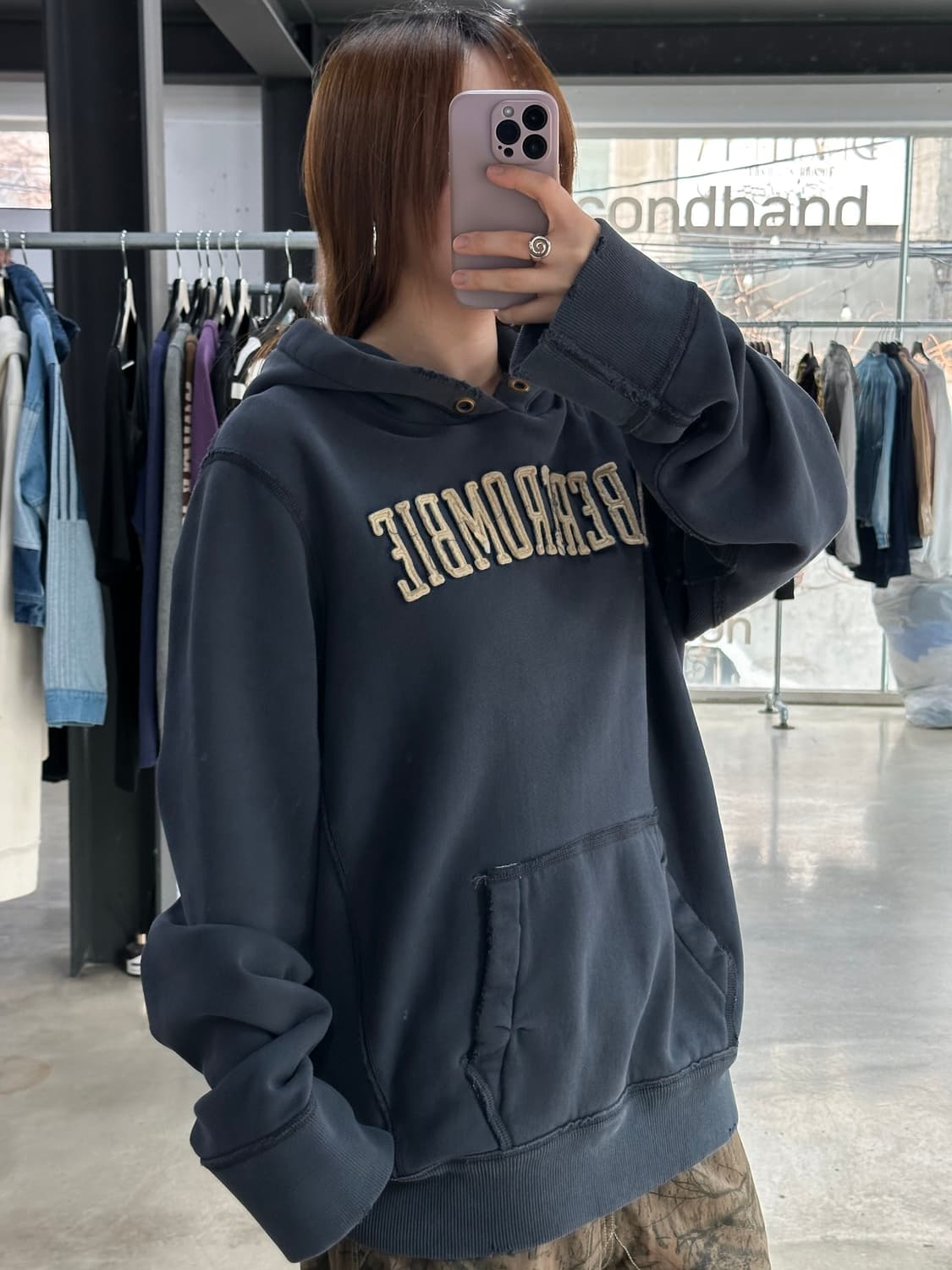 아베크롬비 그런지 데미지 풀오버 후드티 상품이미지1