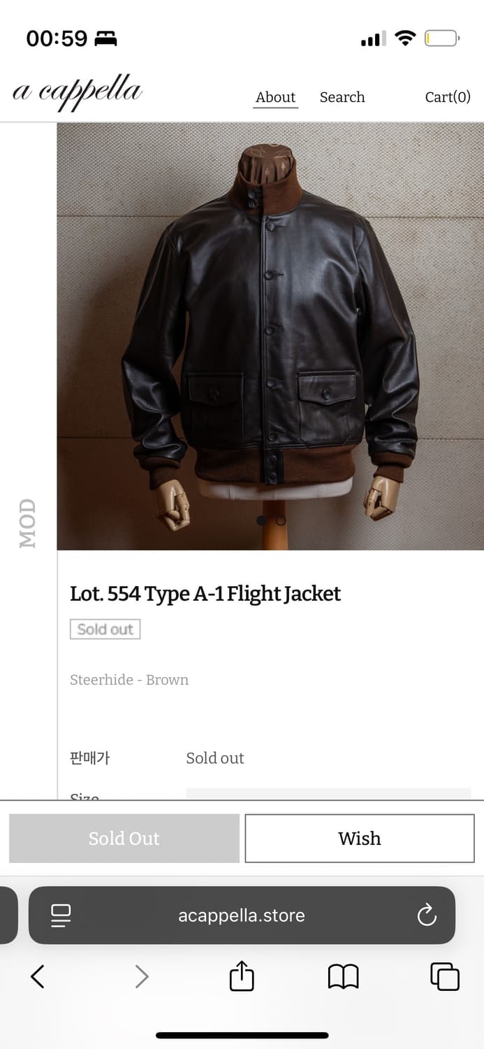 아카펠라 클로딩 a-1 44사이즈 상품이미지1