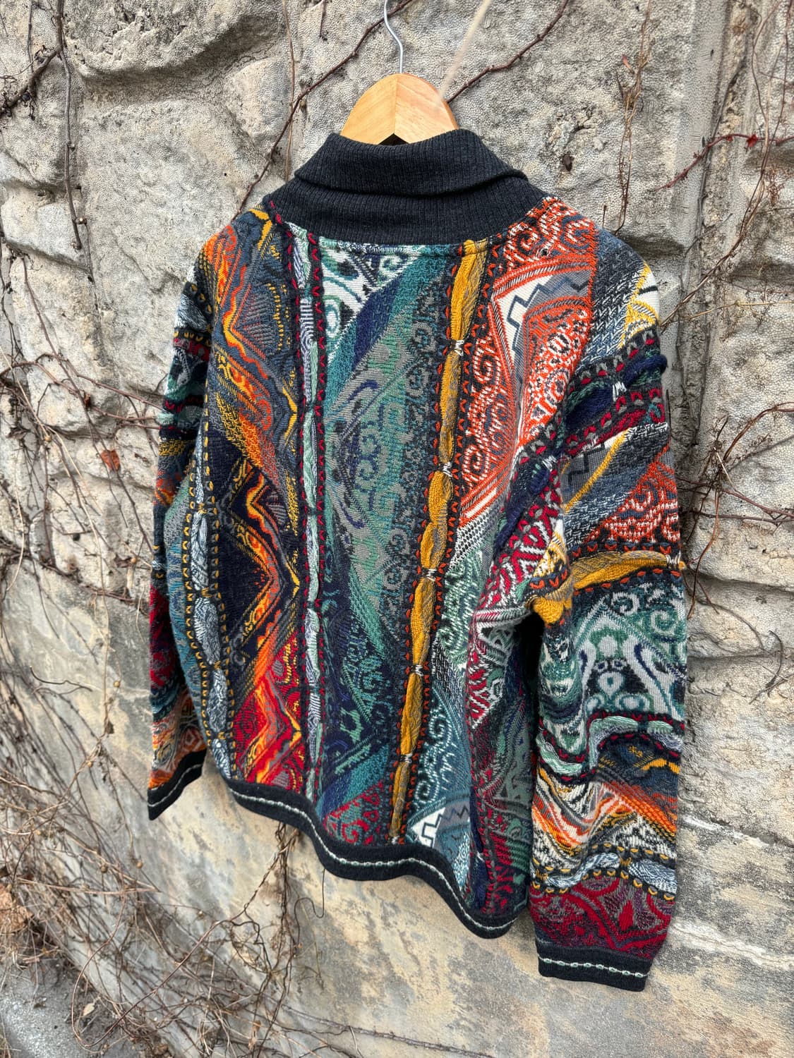 Coogi 쿠기 빈티지 케이블 핸드 니트 가디건 m 상품이미지4