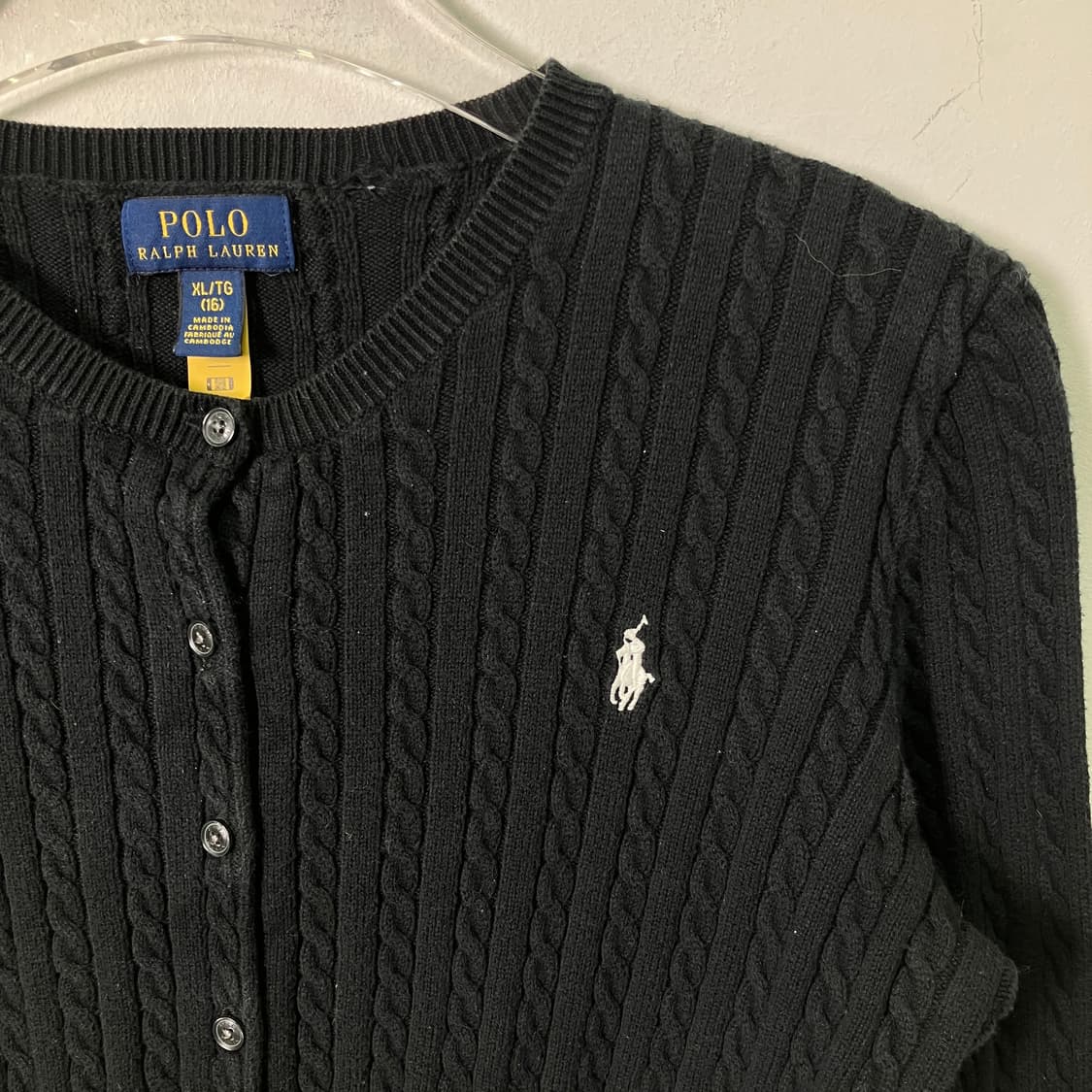 폴로 랄프로렌 케이블 니트 크롭 가디건 XL 상품이미지4