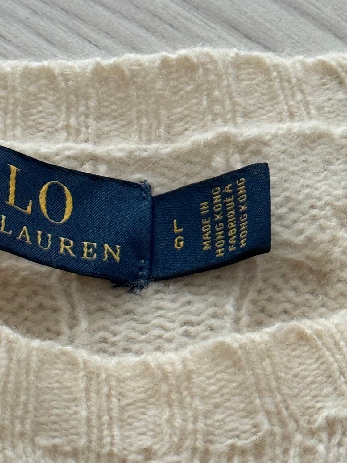 폴로 케이블니트 아이보리 라지 상품이미지3