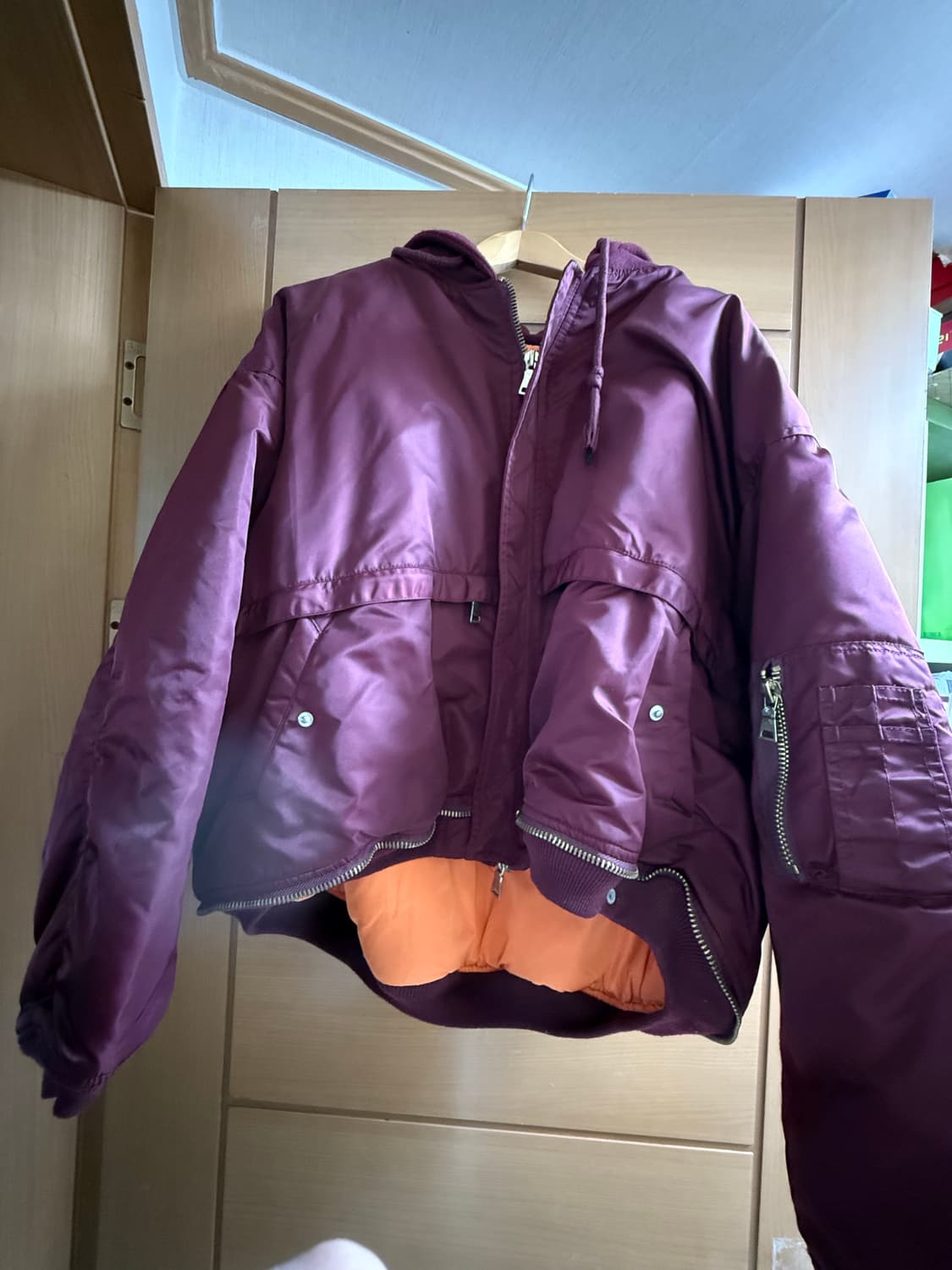 버건디 항공점퍼 ma-1 상품이미지2