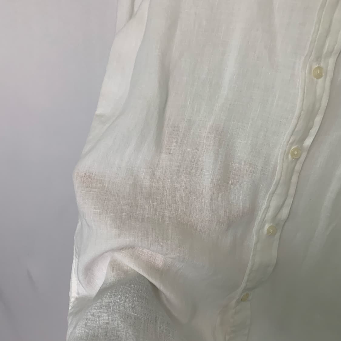 폴로 랄프로렌 포니 로고 린넨 긴팔 셔츠 화이트 아이보리 남성 S 상품이미지4