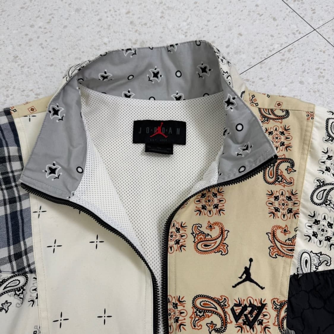 조던x러셀 웨스트브루크 패치워크 반집업 상품이미지10