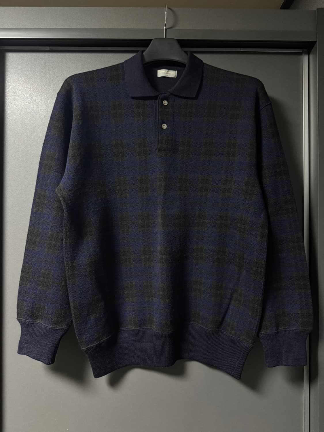 꼼데가르송 옴므 아카이브 체크 카라티 다크네이비 (100) 상품이미지1