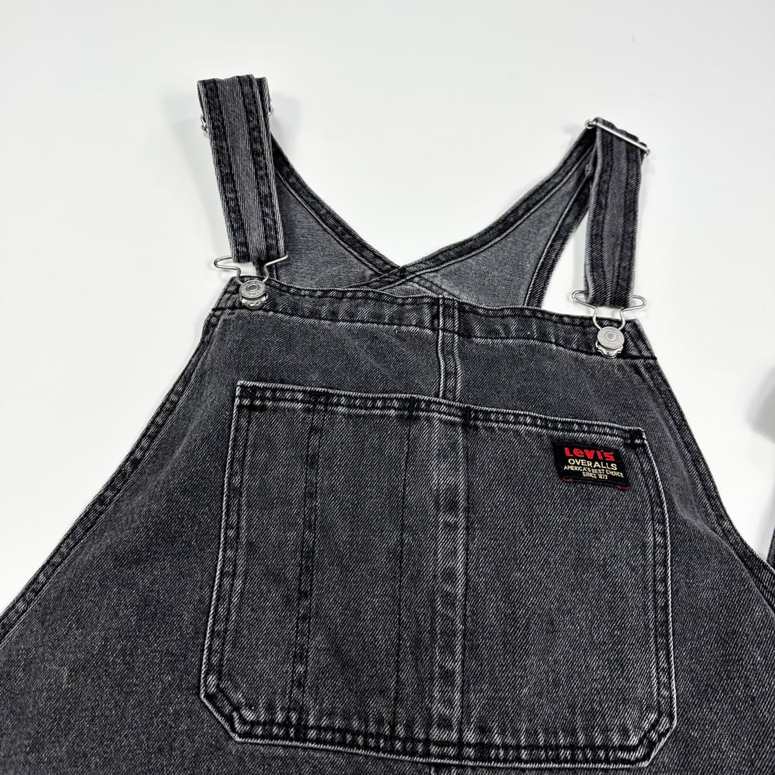 리바이스 오리지널 흑청 와이드 데님 오버롤 XL 상품이미지2