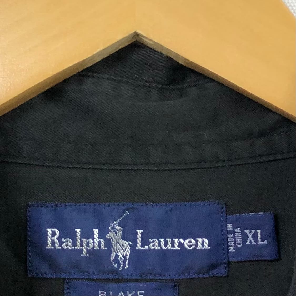 Xxl 폴로 블랙 솔리드코튼 셔츠 상품이미지3